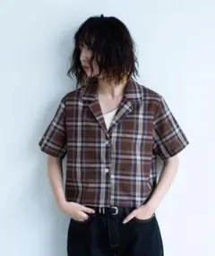 [Kumi＊yuko様専用] SIKI オープンカラーチェックシャツ