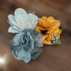 フラワーブローチセット 3点　ヘアアクセ　ウェディング