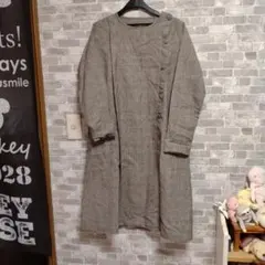 BEAMS BOY グレンチェック ロングシャツワンピース 日本製のサムネイル