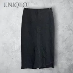 【UNIQLO ユニクロ】　ポンチペンシルスカート　グレー　ウエストゴム　通年
