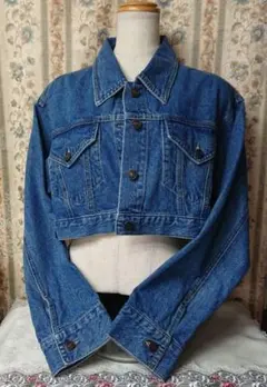 美品デニムブルー クロップドジャケット