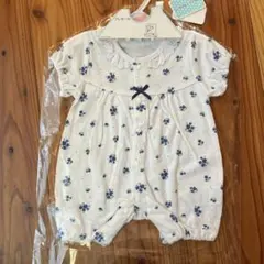 新品　半袖 プレオール　カバーオール 60 50 花柄　ベビー 新生児