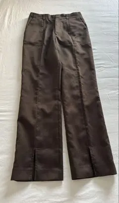 LOWRYS FARM ブラウンチェック柄 スラックスパンツ Mサイズレディース