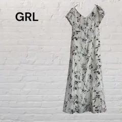 GRL グレイル　花柄ショルダー　リボンワンピース[pm585] 夏　Lサイズ