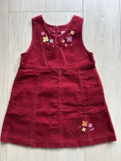 ミキハウス 花柄刺繍 ジャンバースカート 100センチ