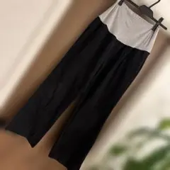 【美品】フロントスリット入り　マタニティ ワイドレッグパンツ