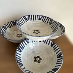 雪*い様 和食器　小鉢　ストライプ模様のボウル4個セット
