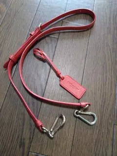 COACH ショルダー ストラップ レッド レザー ゴールド
