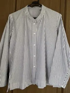 UNIQLO スーピマコットンシャツジャケット　ストライプM