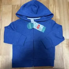 H&M パーカー　フード付き　裏起毛　ブルー　90cm