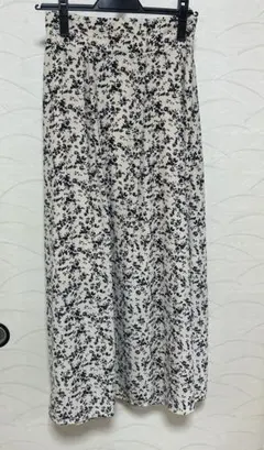 Aライン花柄ロングスカート M