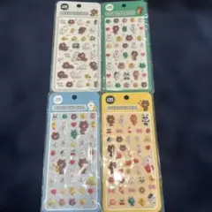 ラインフレンズ LINEFRIENDS　ぷくぷくシール 4種セット