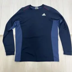 adidas 吸汗速乾 長袖シャツ ネイビー