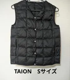TAION ブラック キルティングダウンベスト　インナーダウン
