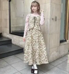 snidel スナイデル フロッキープリントギャザーワンピース PNK ピンク