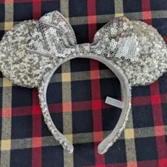 美品　ディズニー　スパンコール　ミニーカチューシャ