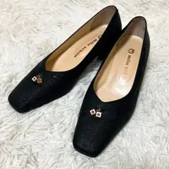 美品 ミラショーン mila schon パンプス 23.5cm黒 本革 日本製のサムネイル