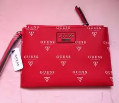 新品未使用 GUESS ロサンゼルス レッド ロゴ プリント リストレット