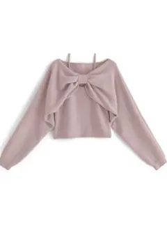 GRL グレイル デザインニットトップス×キャミソール ピンク ［an1360］