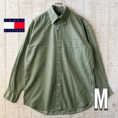 GWセール‼️ トミーヒルフィガー メンズ ボタンダウンシャツ Mサイズ 古着