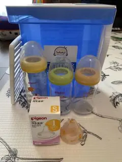 ミルトン容器、ピジョン哺乳瓶、乳首S
