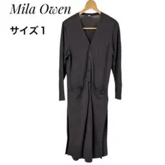 Mila Owen ロングカーディガン ニット 接触冷感 黒 サイズ1 春夏秋