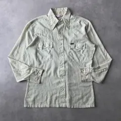 【希少】70〜80s Wrangler 長袖チェックシャツ USA製 AY73