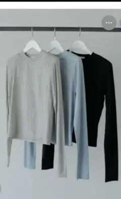 anuke Padin Long T-shirts アンヌーク ブラックのサムネイル