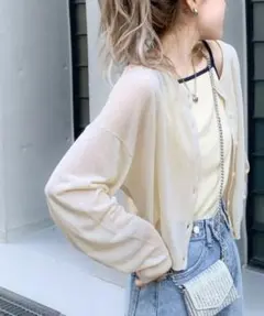 mily bilet　2wayショート丈カーディガン　アイボリー