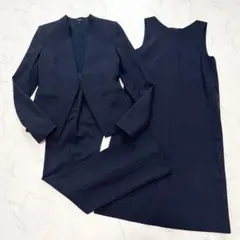 美品✨Theory セオリー パンツスーツセットアップ ノーカラー ネイビー