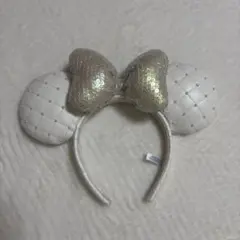 ディズニー ミニー ホワイトキルティングカチューシャ