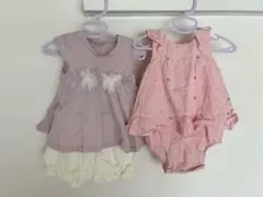 80cm ベビーギャップ　プティマイン　ロンパースセットアップ　女の子まとめ売り