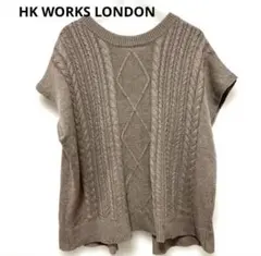 HK WORKS LONDON バックリボン ケーブルニットベスト Mのサムネイル