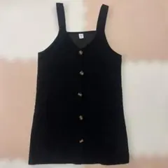 SHEIN 黒 コーデュロイ ジャンバースカート 120 130 ジャンスカ