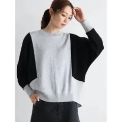 新品タグ付きMEDOC originalバイカラードルマンスリーブニット