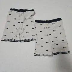 90㎝ リボン柄 スパッツ 2枚セット 双子
