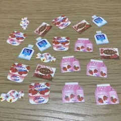 平成レトロ フレークシール シール ミルクいちご キャンディ ヨーグルト