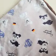 ハーフケット ひざ掛け シュナウザー柄 ボア