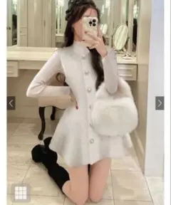 GRL グレイルツイードペプラムベスト