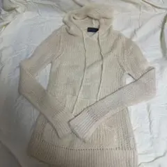 moussy ホワイト ニットパーカー 長袖