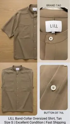 LILL バンドカラーシャツ タン S メンズのサムネイル