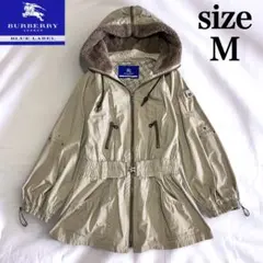 バーバリーブルーレーベル モッズコート ノバチェック ベージュ ホースロゴ