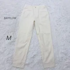 ベイフロー テーパードパンツ リネン混 ウエストゴム ナチュラル アイボリー M