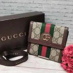 美品✨グッチ 折り財布 オフィディア GGマーモント スプリーム シェリーライン