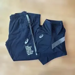 ASICS ブラック ジャージ上下セット