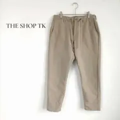 THE SHOP TK テーパード イージーパンツ L ベージュ ストレッチ