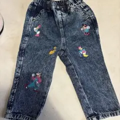 Disney デニムパンツ 90cm キャラクター刺繍 ディズニー　トミカ