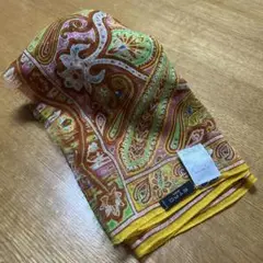 美品未使用　ETRO エトロ　ペイズリー柄　純毛ひざ掛け　大判ショール ETRO 美品 エトロ ペイズリー ロケット 宇宙飛行士 総柄 大判