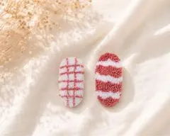もこもこ刺繍パッチンヘアピン｜2個セット