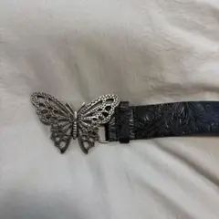 蝶バックル レザーベルト